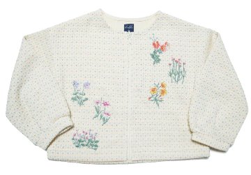 hakka baby「フラワー刺繍カーディガン」L(80-900cm） 【メール便送料無料】の画像