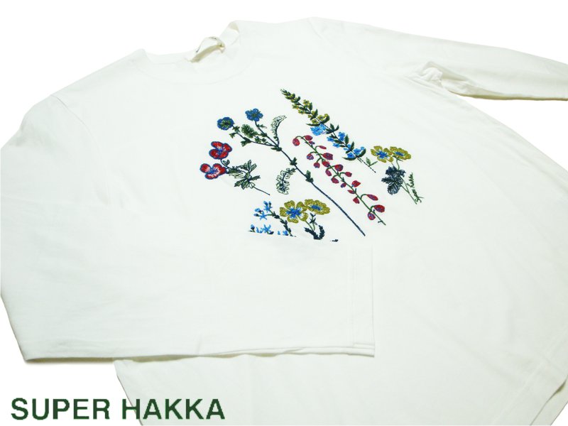 SUPER HAKKA 「天竺ストックフラワー刺繍カットソー」 Fの画像