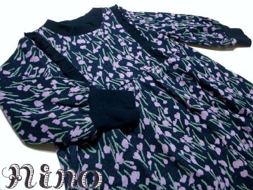 nino「フラワージャガードワンピース 」(100-130cm) 【メール便送料無料】の画像