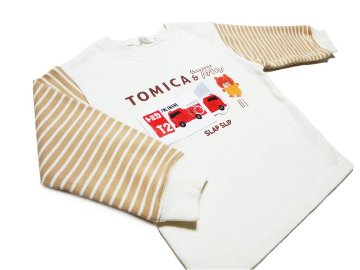 SLAP SLIP(スラップスリップ) 「TOMICA & TOM コラボアップリケトレーナー」(80-120cm) 【メール便送料198円対応】の画像