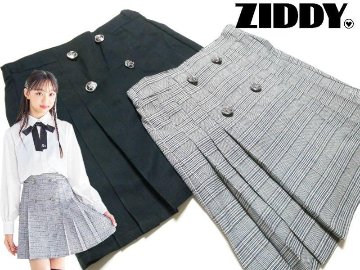 ZIDDY「チェック柄サイドプリーツスカパン」(150cm-F)　の画像