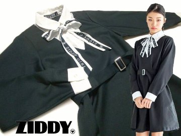 ZIDDY「リボンタイ＆ベルト付きワンピース」 (150-160cm) の画像