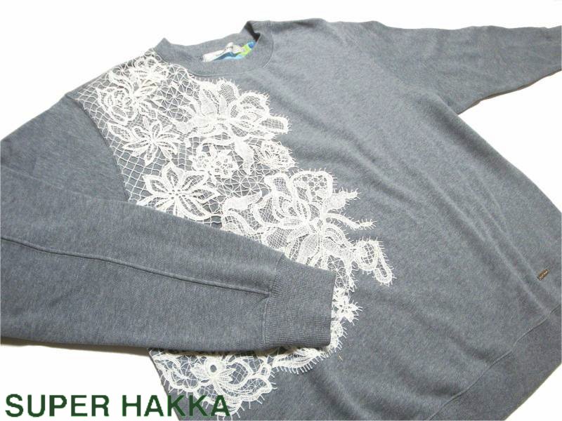SUPER HAKKA 「ローズモチーフケミカルレース付き裏毛プルオーバー」 Fの画像