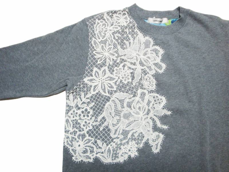 SUPER HAKKA 「ローズモチーフケミカルレース付き裏毛プルオーバー」 Fの画像