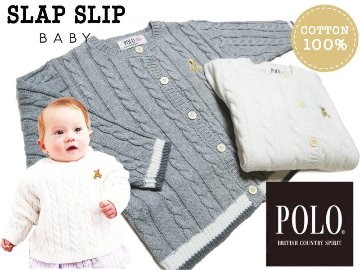 SLAP SLIP(スラップスリップ) 「【POLO BCSコラボ】 コットンニット ベビーカーディガン」F(70-80cm)  メール便対応の画像