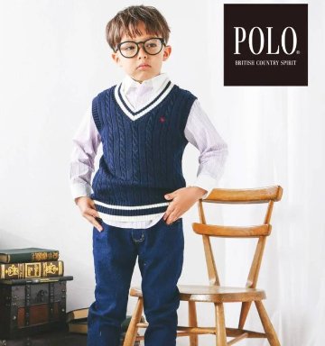 SLAP SLIP(スラップスリップ) 「【POLO BCSコラボ】 白衿ストライプシャツ」(110-130cm) の画像