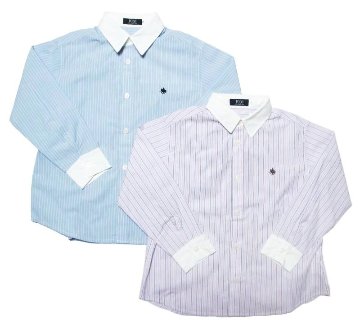 SLAP SLIP(スラップスリップ) 「【POLO BCSコラボ】 白衿ストライプシャツ」(110-130cm) の画像