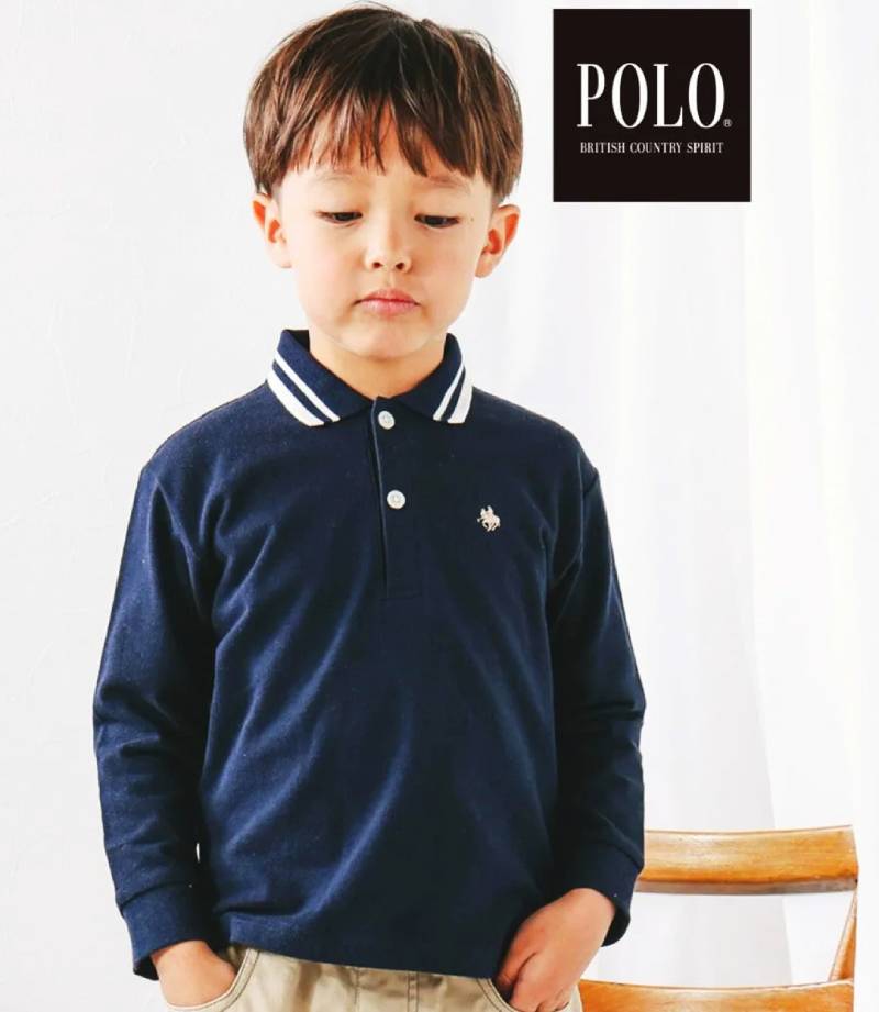 SLAP SLIP(スラップスリップ) 「【POLO BCSコラボ】 カノコ長袖ポロシャツ」(80-130cm)  メール便対応の画像