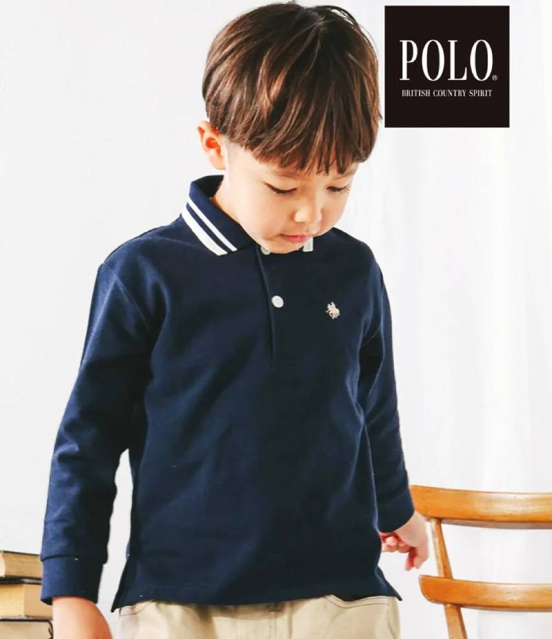 SLAP SLIP(スラップスリップ) 「【POLO BCSコラボ】 カノコ長袖ポロシャツ」(80-130cm)  メール便対応の画像