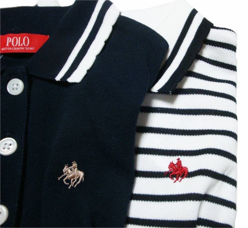 SLAP SLIP(スラップスリップ) 「【POLO BCSコラボ】 カノコ長袖ポロワンピース」(80-130cm)  メール便対応可の画像