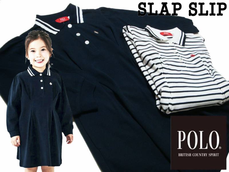 SLAP SLIP(スラップスリップ) 「【POLO BCSコラボ】 カノコ長袖ポロワンピース」(80-130cm)  メール便対応可の画像