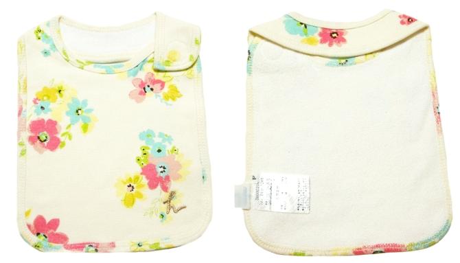 hakka baby「COTTON CANDY スタイ インクフラワー ミニカー すみれ りんご」（F） 【メール便送料198円対応可】の画像