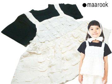 maarook「ぽこぽこふくれチェックキャミ レイヤード Tシャツ」(100-160cm) 【メール便送料無料】の画像