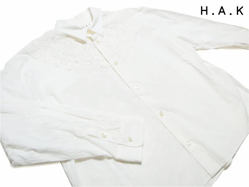 H.A.K 「フラワーネックポイントモチーフ刺繍ブラウス」 Fの画像