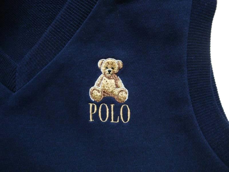 SLAP SLIP(スラップスリップ) 「【POLO BCSコラボ】 ミニ裏毛ベスト＋くま柄長袖Tシャツセット」(80-130cm)  メール便送料198円対応の画像