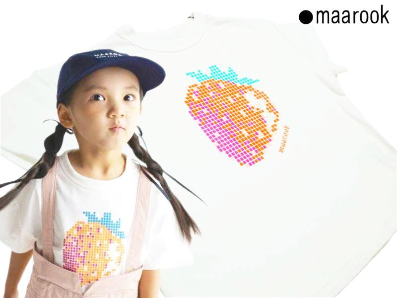 maarook「天竺ピクセルいちごプリントTシャツ」(80-130cm)  【メール便送料無料】の画像
