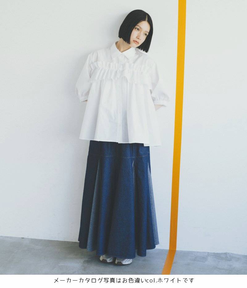 nunuforme ヌヌフォルム 「フロントフリルブラウス」(size1,2)の画像