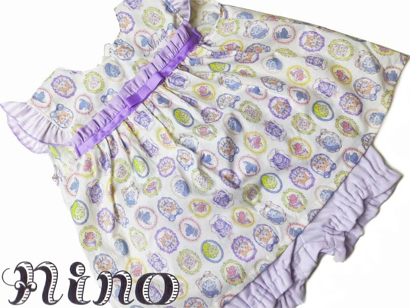 nino「フレームCATプリントBabyスーツ」(70-90cm) 【メール便送料無料】の画像