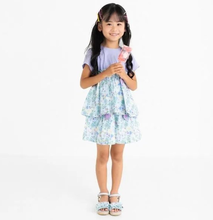 nino「水彩フラワープリントキュロット」(110-130cm) の画像