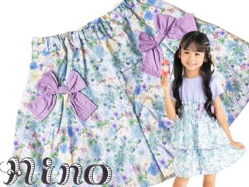 nino「水彩フラワープリントキュロット」(110-130cm) の画像