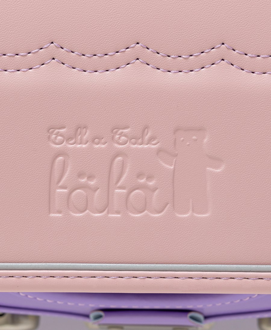 fafaランドセル2026年「クラリーノ スカラップ刺しゅうモデル キューブ型 POWDER PINK×LILAC (NEW)」 【当店だけのオリジナルダブル特典付】の画像