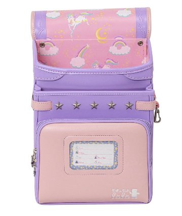 fafaランドセル2026年「クラリーノ スカラップ刺しゅうモデル キューブ型 POWDER PINK×LILAC (NEW)」 【当店だけのオリジナルダブル特典付】の画像