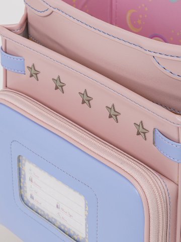 fafaランドセル2026年「クラリーノ スカラップ刺しゅうモデル キューブ型 PALE BLUE×POWDER PINK (NEW)」 【当店だけのオリジナルダブル特典付】の画像