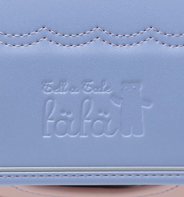 fafaランドセル2026年「クラリーノ スカラップ刺しゅうモデル キューブ型 PALE BLUE×POWDER PINK (NEW)」 【当店だけのオリジナルダブル特典付】の画像