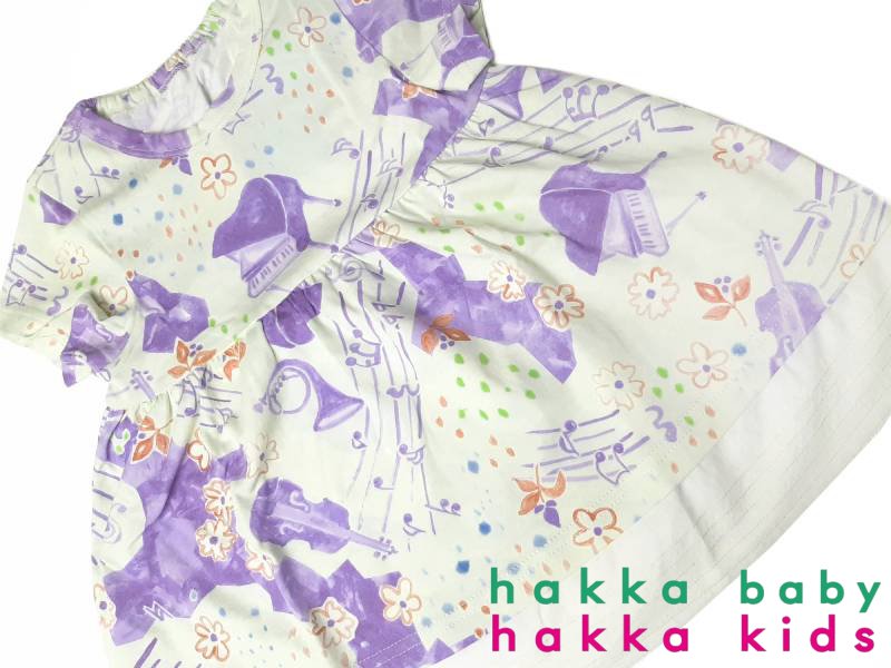 hakka kids「MUSICフラワープリントカットソー半袖チュニック」(80-130cm） 【メール便送料無料】の画像