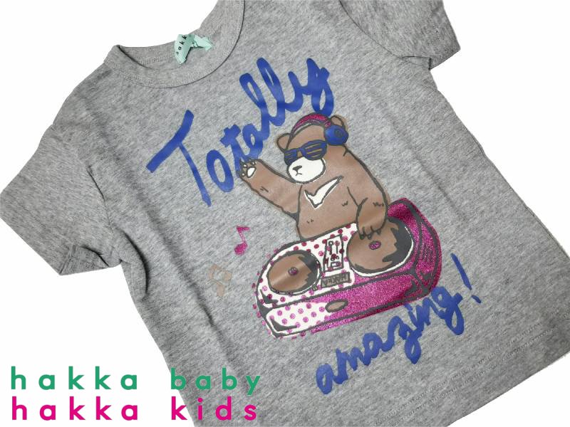 hakka kids「UVカットDJくまプリントTシャツ」(80-130cm） 【メール便送料無料】の画像