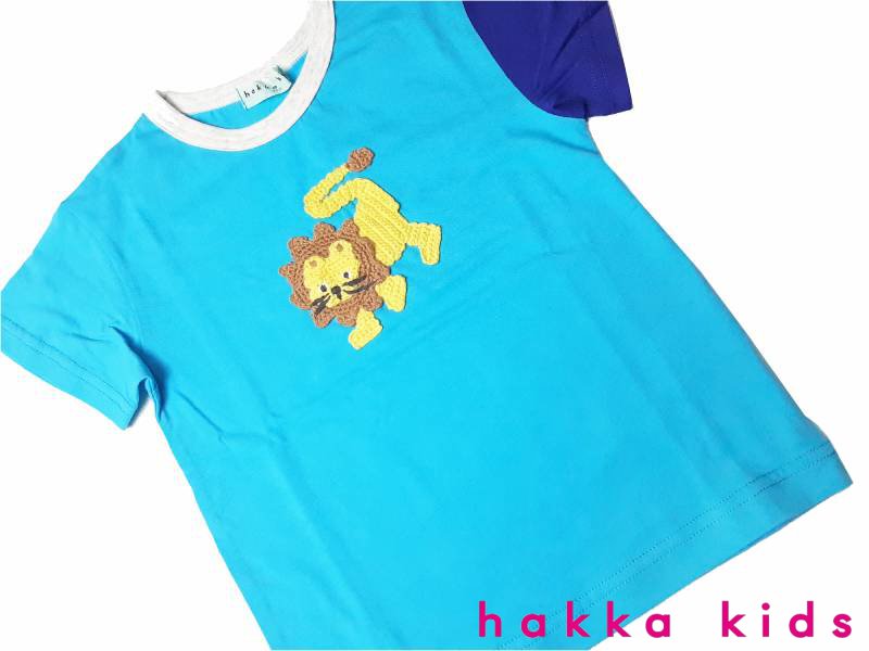 hakka kids「ライオンモチーフ付きTシャツ」(100-110cm） 【メール便送料無料】の画像