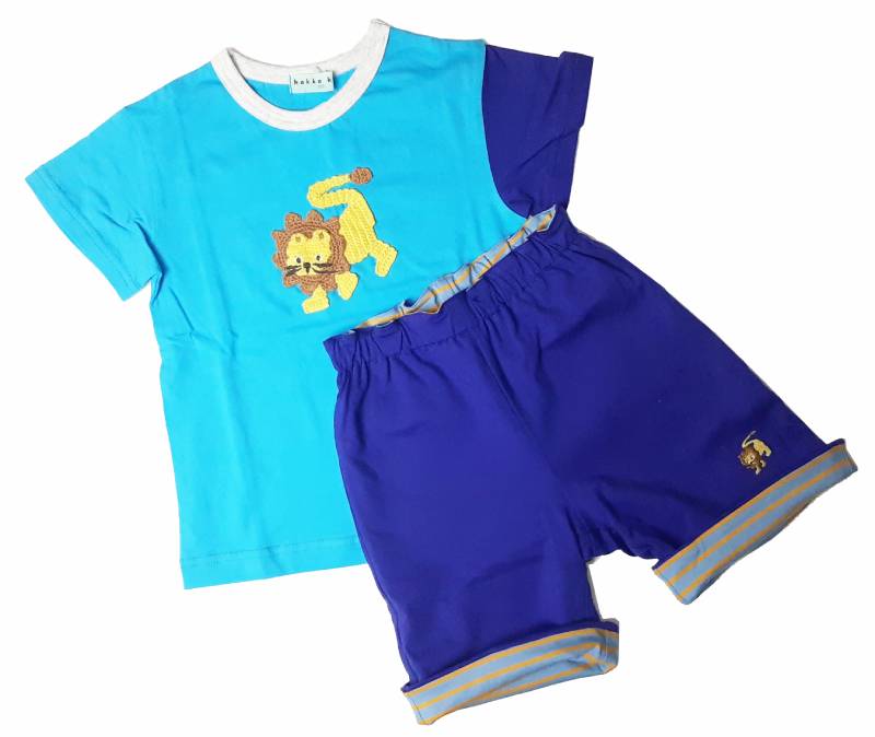 hakka kids「ライオンモチーフ付きTシャツ」(100-110cm） 【メール便送料無料】の画像