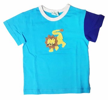 hakka kids「ライオンモチーフ付きTシャツ」(100-110cm） 【メール便送料無料】の画像