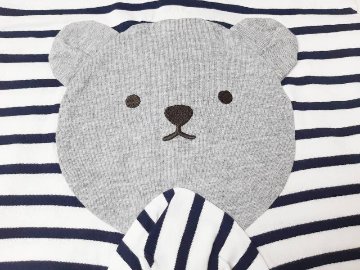 SLAP SLIP(スラップスリップ) 「ボーダー柄くまちゃんロンパース」(70-80cm) 【メール便送料198円対応】の画像