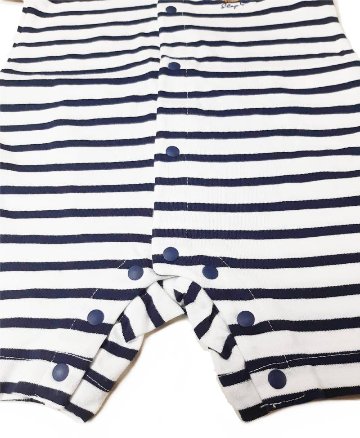 SLAP SLIP(スラップスリップ) 「ボーダー柄くまちゃんロンパース」(70-80cm) 【メール便送料198円対応】の画像