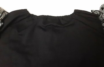 nino「ギンガムチェックハートフロッキー柄フリル袖Tシャツ」(100-130cm) 【 メール便送料無料】の画像