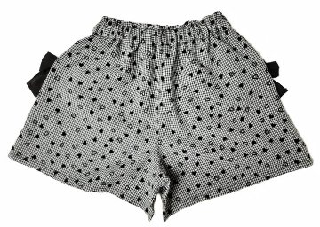 nino「ギンガムチェックハートフロッキー柄ショートパンツ」(100-130cm) 【メール便送料無料】の画像