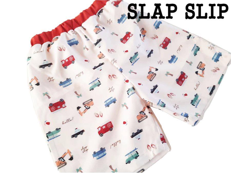 SLAP SLIP 「はたらくくるま柄パンツ型スイムウェア」 (90-130cm)の画像
