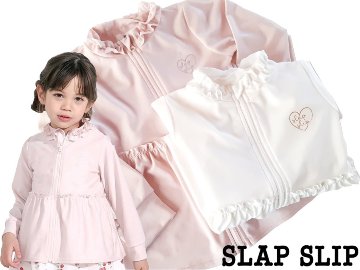 SLAP SLIP 「フルジップ フリル襟 女の子 ラッシュガード」 (90-130cm)の画像