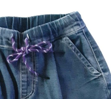 L.COPECK（エルコペック）「ライトオンスデニムカーゴワイド６分丈パンツ」(100-140cm)」 【メール便送料198円対応可】の画像