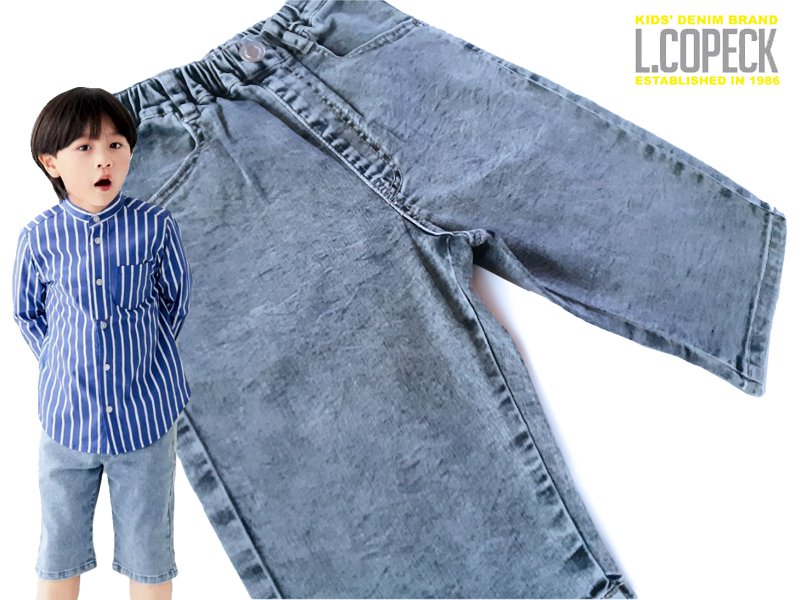 L.COPECK（エルコペック）「冷感デニム加工ハーフパンツ」(100-160cm)」 【メール便送料198円対応可】の画像