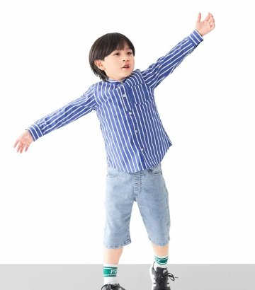 L.COPECK（エルコペック）「冷感デニム加工ハーフパンツ」(100-160cm)」 【メール便送料198円対応可】の画像