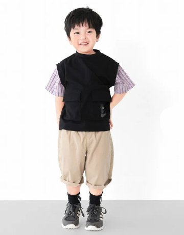L.COPECK（エルコペック）「キャンバスハーフパンツ」(100-160cm)」 【メール便送料198円対応可】の画像