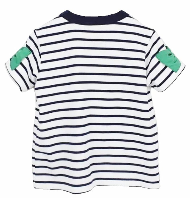 maarook「リボンアップリケ付きボーダーTシャツ」(90-140cm)  【メール便送料無料】の画像
