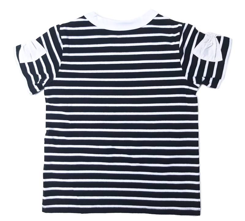 maarook「リボンアップリケ付きボーダーTシャツ」(90-140cm)  【メール便送料無料】の画像