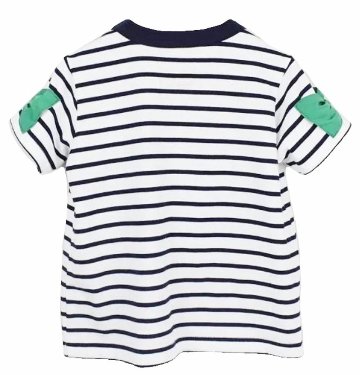 maarook「リボンアップリケ付きボーダーTシャツ」(90-140cm)  【メール便送料無料】の画像