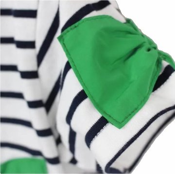 maarook「リボンアップリケ付きボーダーTシャツ」(90-140cm)  【メール便送料無料】の画像