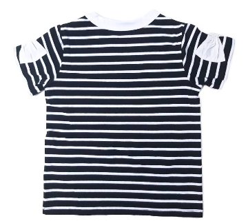 maarook「リボンアップリケ付きボーダーTシャツ」(90-140cm)  【メール便送料無料】の画像