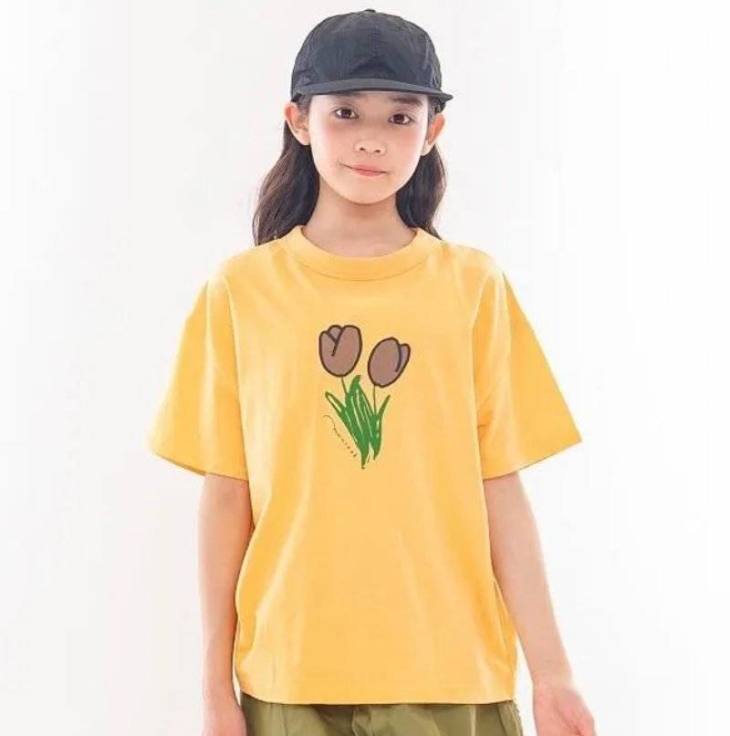 maarook「チューリップパッチ刺繍Tシャツ」(90-160cm)  【メール便対応】の画像