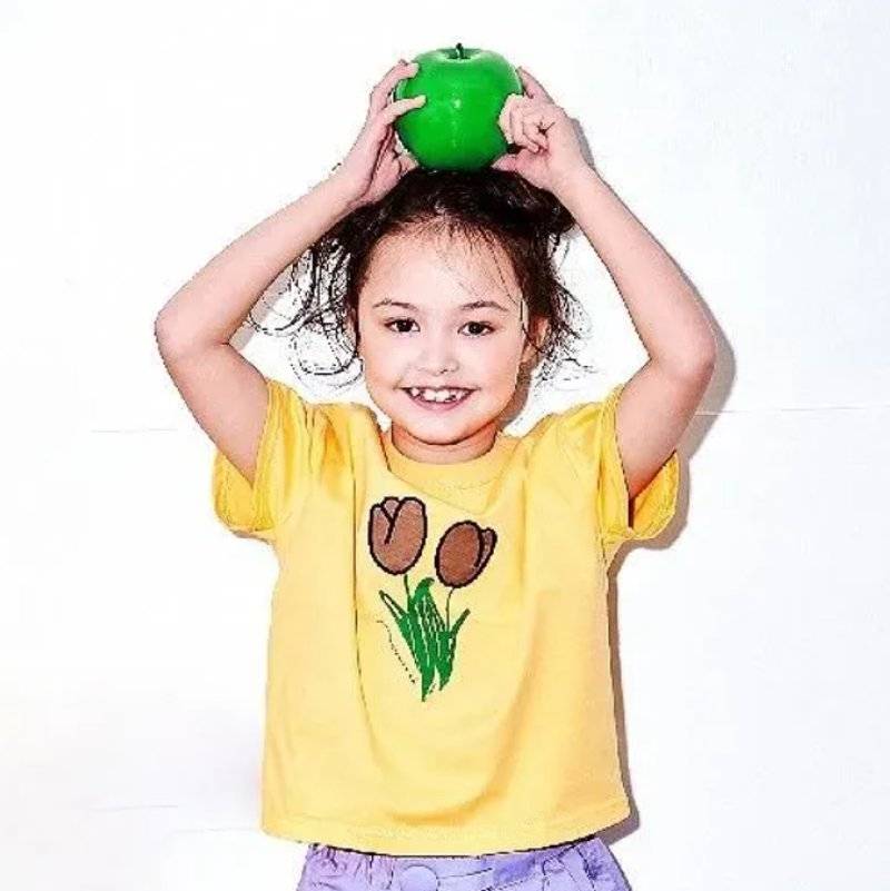 maarook「チューリップパッチ刺繍Tシャツ」(90-160cm)  【メール便対応】の画像